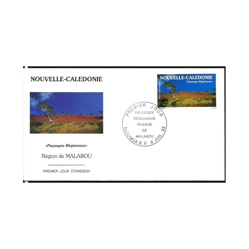 Nowa Kaledonia 1993, Krajobraz, flora. FDC