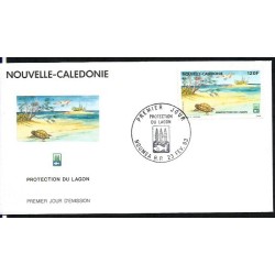Nowa Kaledonia 1993, Ochrona przyrody, żółw, ptak, ryba. FDC