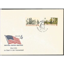 USA 1976, 200 lat USA, prezydent Franklin. Datownik US Postal Service Nordposta Hamburg