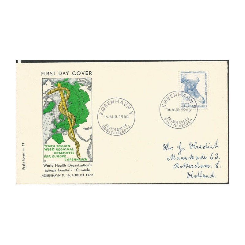 Dania 1960, WHO, medycyna. FDC