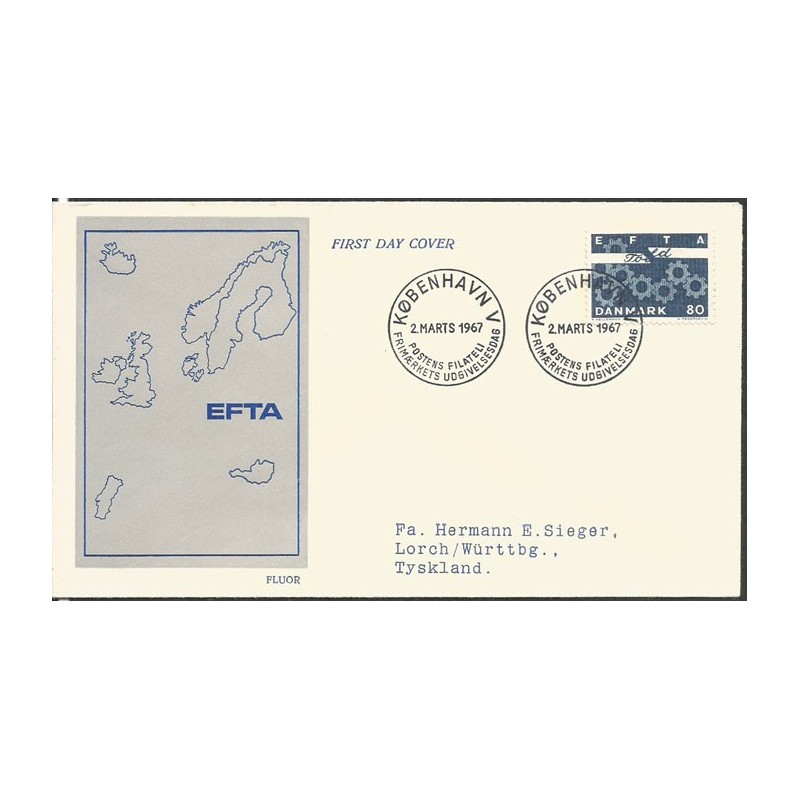 Dania 1967, EFTA, Unia Europejska. FDC
