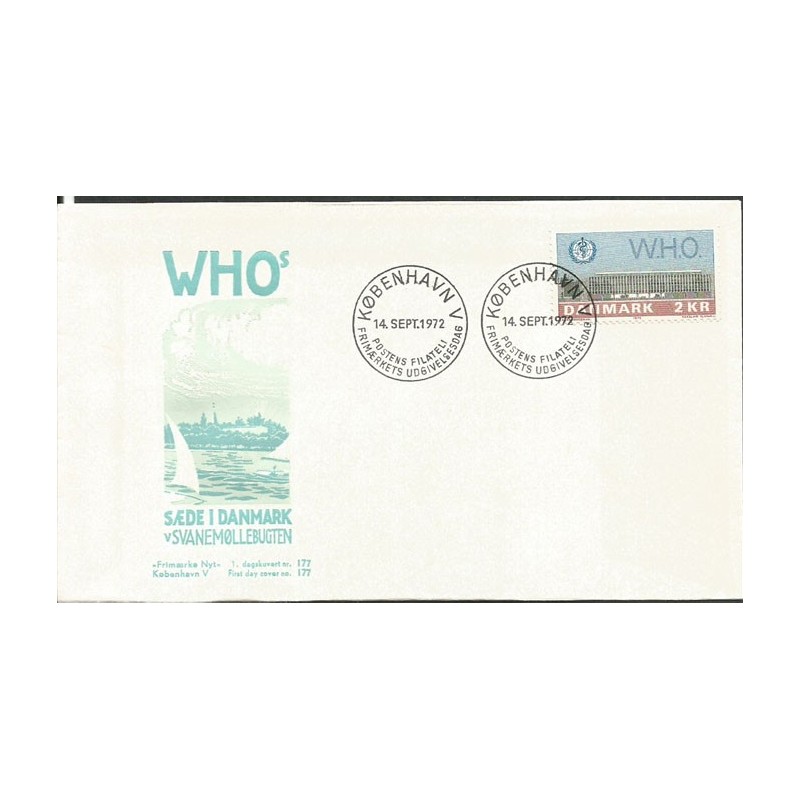 Dania 1972, WHO, medycyna. CZ. SŁANIA. FDC