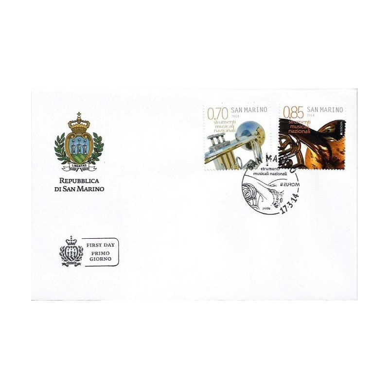 San Marino 2014, Europa CEPT, Muzyka, instrumenty. FDC