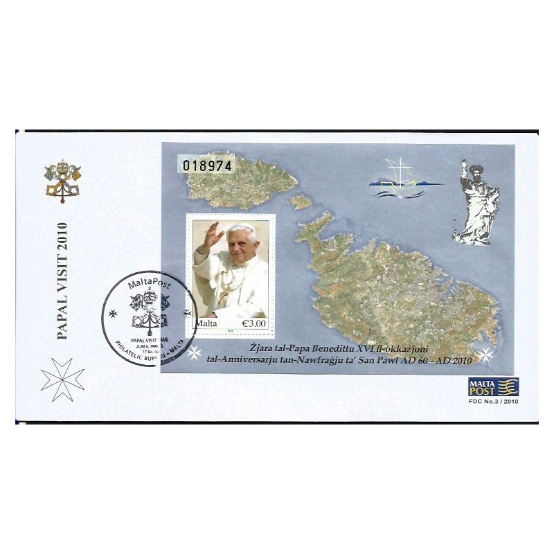 Malta 2010, Papież Benedykt XVI. FDC