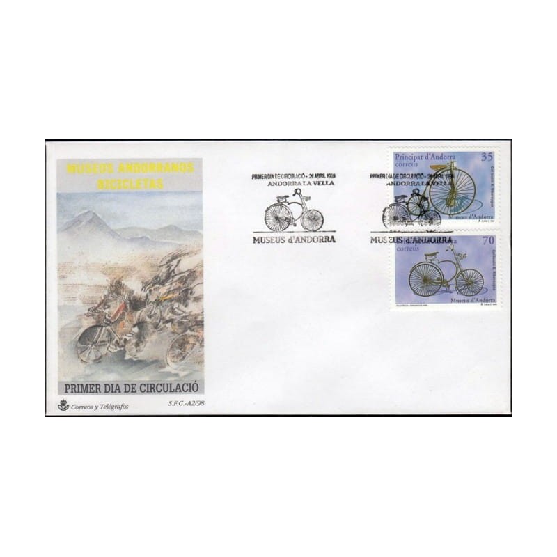 Andora Hiszp. 1998, Rowery, muzeum . FDC