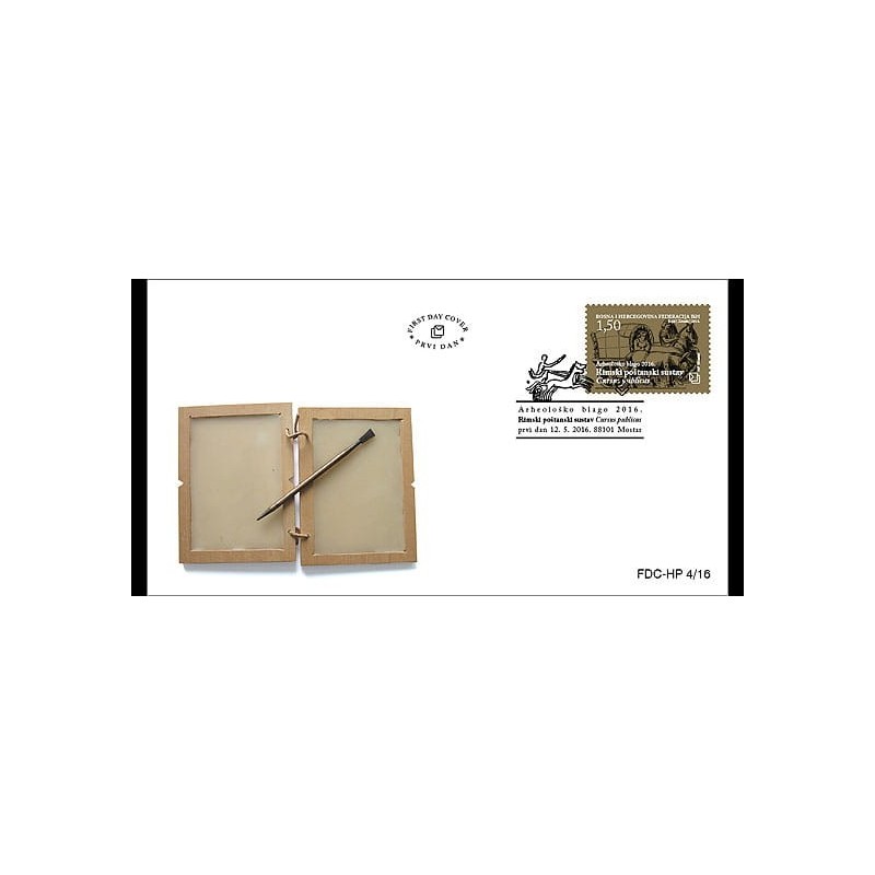 Bośnia 2016, Archeologia: rzymskie drogi transport. FDC