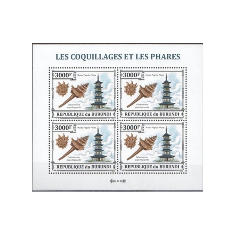 Burundi 2013, Latarnie morskie, muszle morskie **