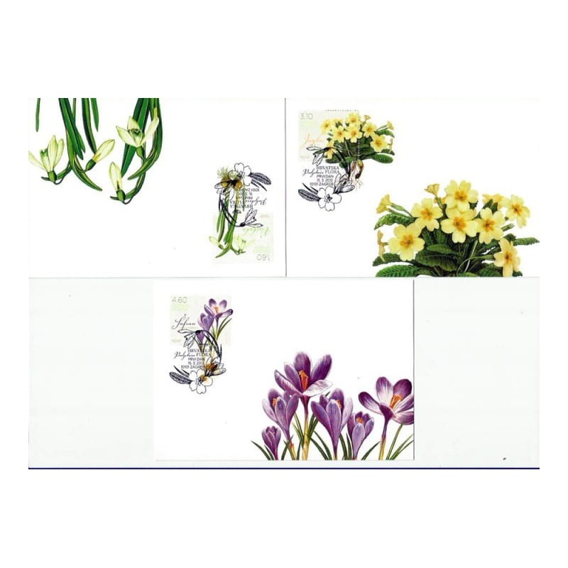 Chorwacja 2012, Kwiaty: przebiśnieg pierwiosnek. Karty maksimimCM