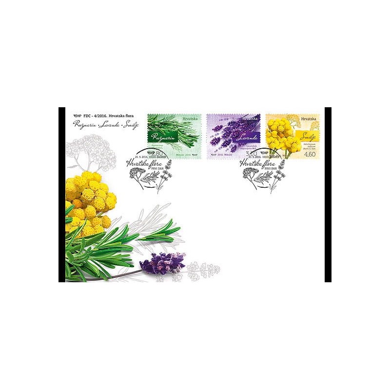 Chorwacja 2016, Flora: kwiaty FDC