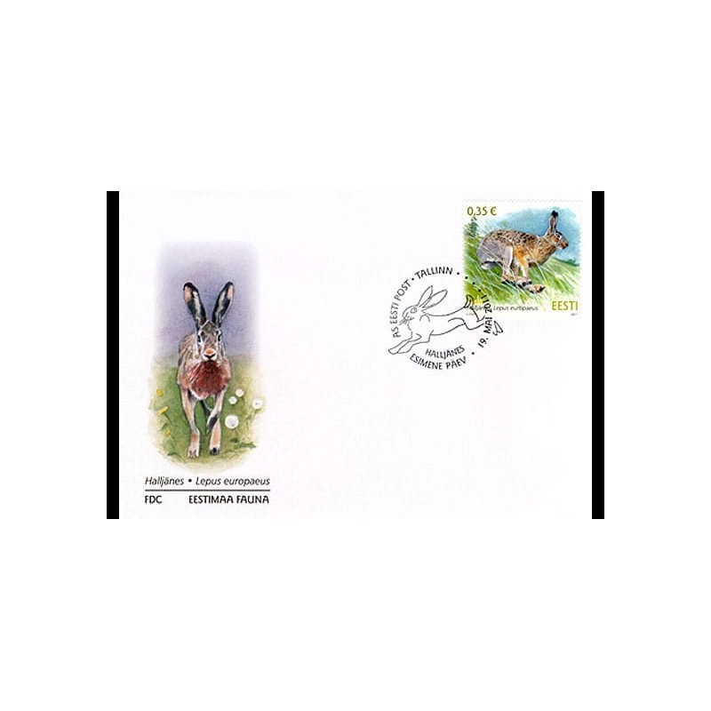 Estonia 2011, Zwierzęta: zając. FDC