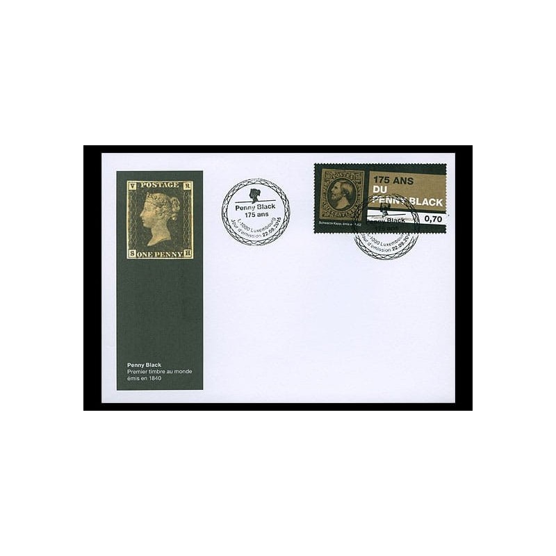 Luksemburg 2015, 175 lat znaczka Penny Black FDC