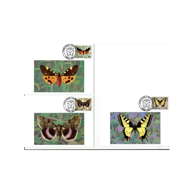 Łotwa 1996, Motyle, 3 Karty maksimum.