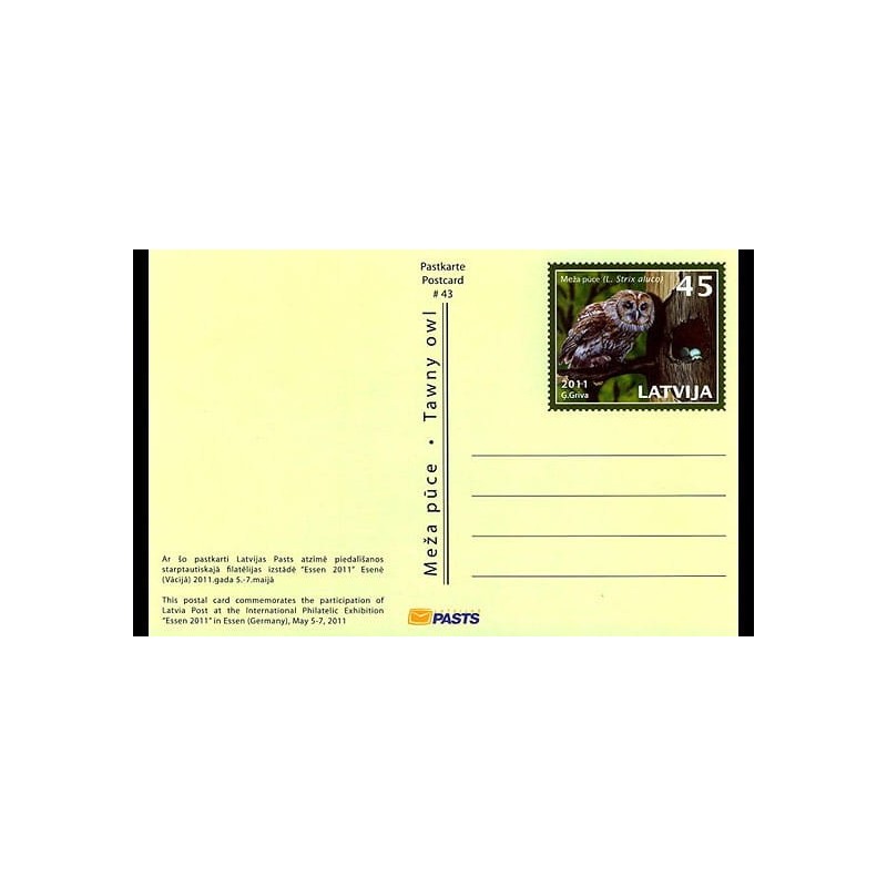 Łotwa 2011, Ptaki: sowa, Cp 2011.