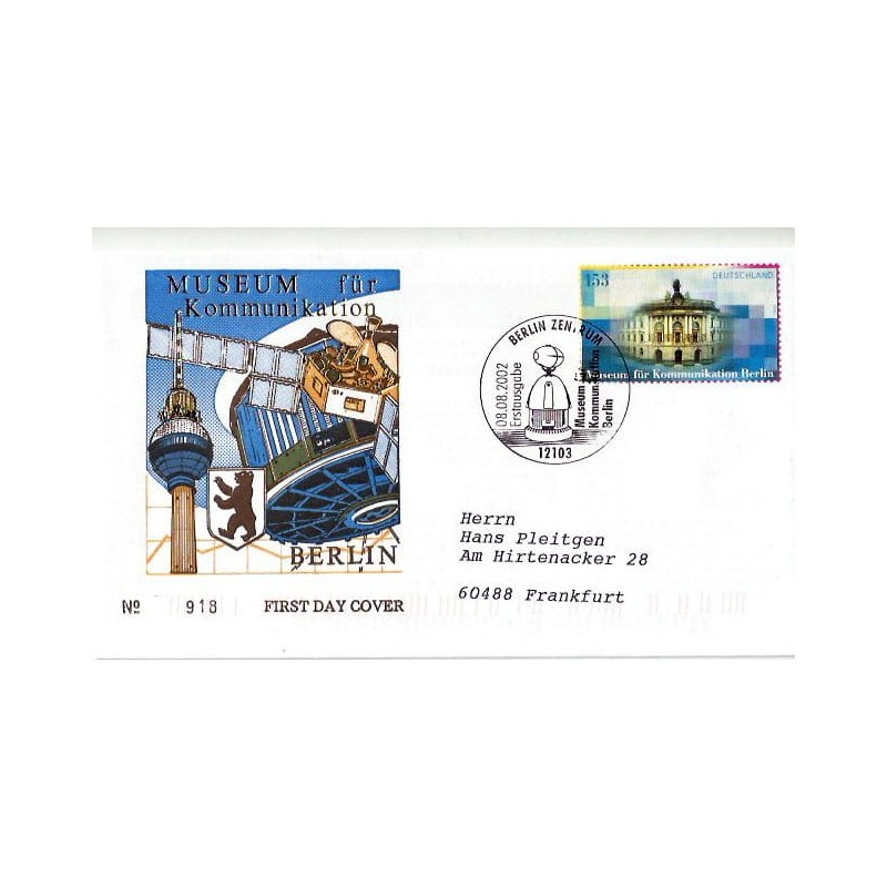 Niemcy 2002, Muzeum komunikacji, kosmos. FDC