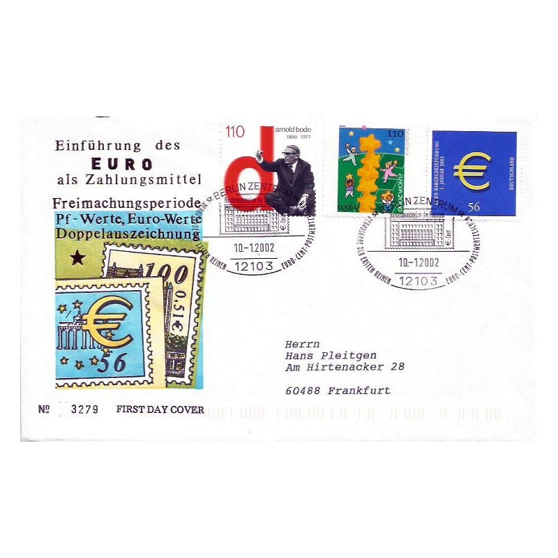 Niemcy 2002, Waluta Euro, numizmatyka, datownik