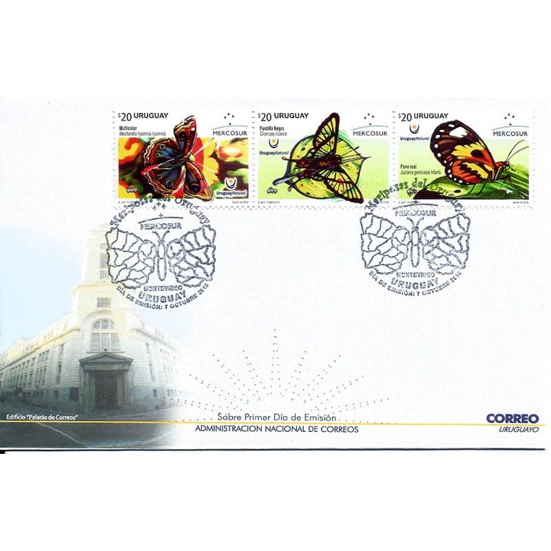 Urugwaj 2016, Fauna, owady: motyle. FDC