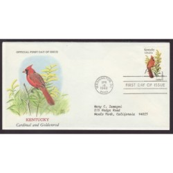 USA Ptaki i kwiaty: Kardynał Nawłoć FDC 1982