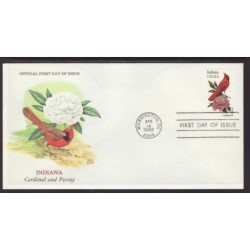 USA Ptaki i kwiaty: Kardynał Piwonia FDC 1982