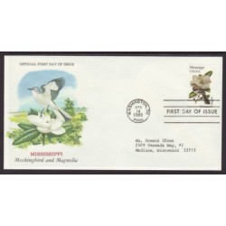 USA Ptaki i kwiaty: Przedrzeźniacz Magnolia FDC 82