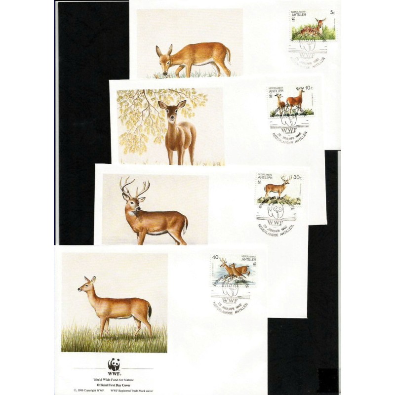 Antyle 1992, WWF: jeleń mulak. FDC