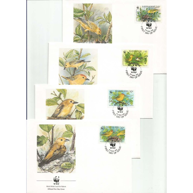 Barbados 1991, WWF: ptak lasówka. FDC