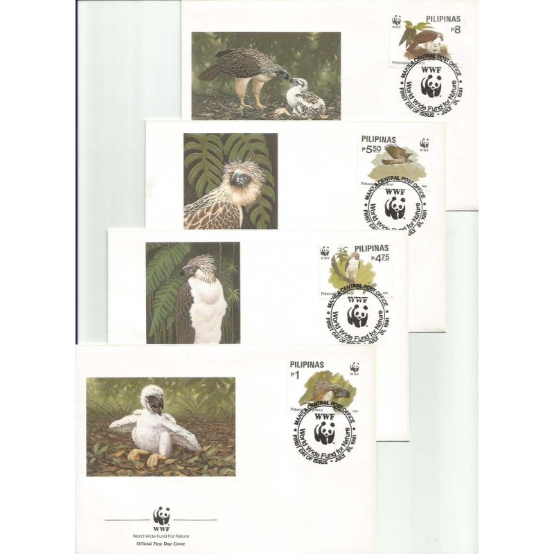 Filipiny 1991, WWF: ptaki jastrząb małpożer. FDC