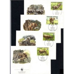 Gabon 1988, WWF: Słonie. FDC
