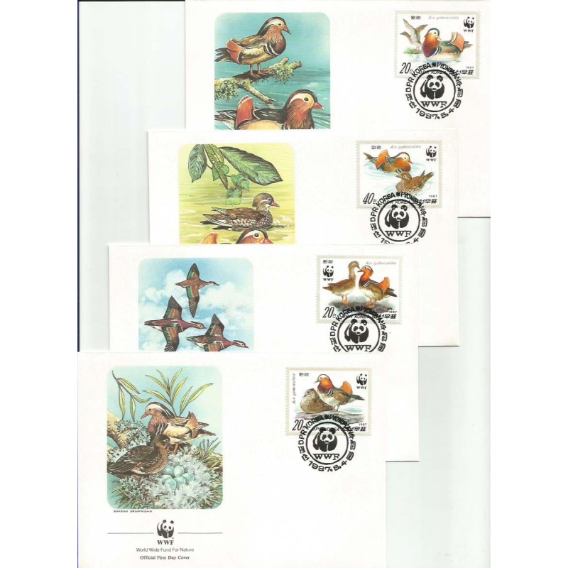 Korea Pn 1987, WWF: Ptaki kaczki. FDC