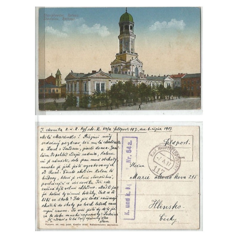 Stanisławów, Ratusz, K.U.K. poczta polowa, 1917