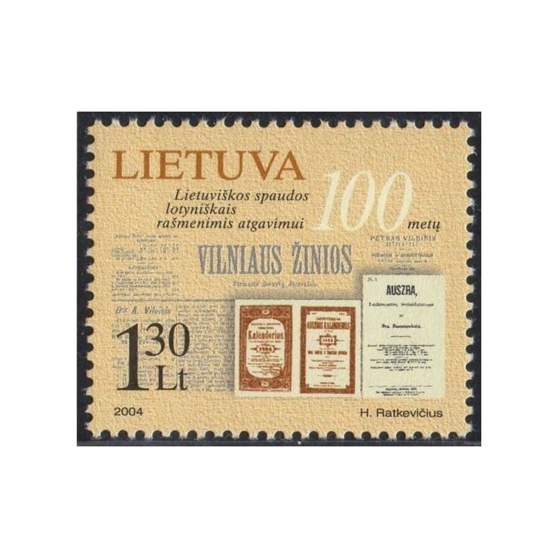 Litwa 2004, Druk w alfabecie łacińskim, 100 lat **