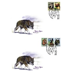 Białoruś 2008, Zwierzęta: wilk wydra zając bóbr wydra. FDC