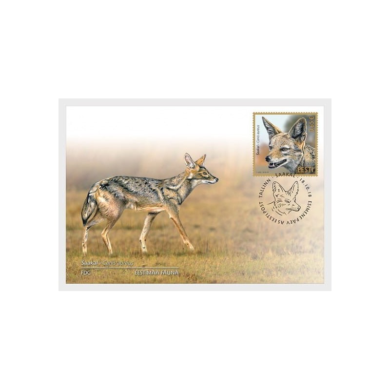 Estonia 2018, Zwierzęta: szakal złocisty. FDC
