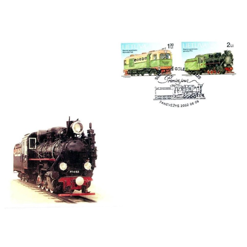 Litwa 2002, Kolejnictwo, lokomotywy. FDC