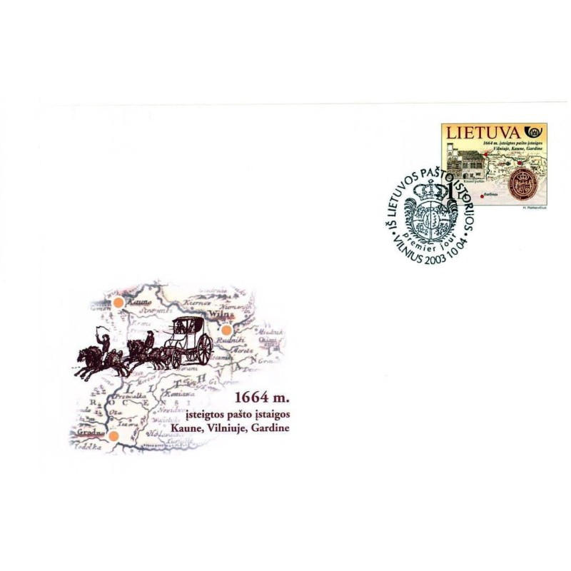Litwa 2003, Historia poczty, herb Polski i Litwy. FDC