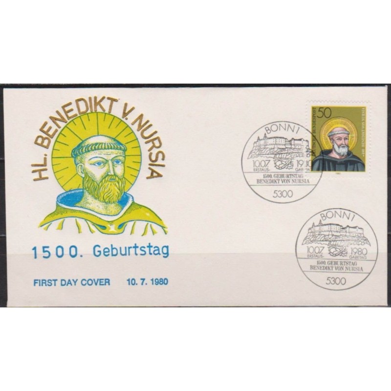 Niemcy 1980, Święty Benedykt z Nursji. FDC
