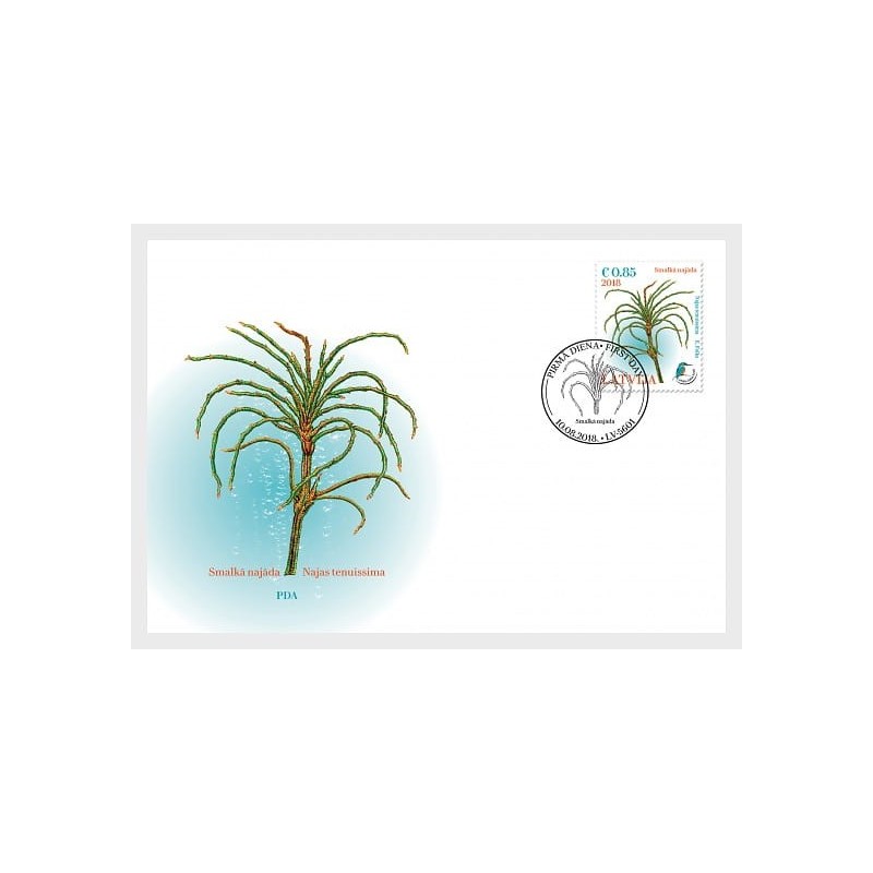 Łotwa 2018, Flora, roślina wodna jezierza. FDC
