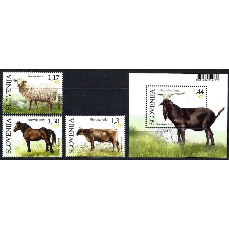 Słowenia 2018, Zwierzęta hodowlane: owca koń krowa koza **