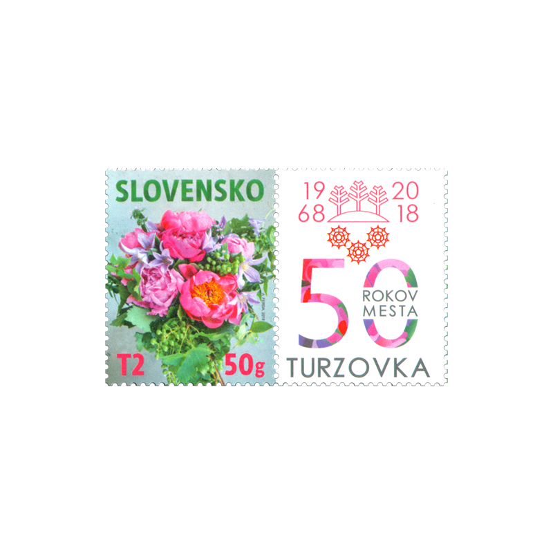 Słowacja 2018, Znaczek personalizowany, kwiaty **