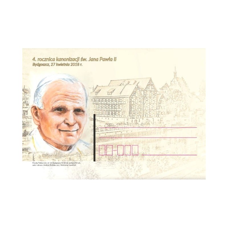 Kartka Bydgoszcz 2018, papież Jan Paweł II, 4 rocznica kanonizacji