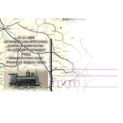 Kartka Wrocław 2018, Kolej, kolejnictwo, mapa, lokomotywa. 1868 Oleśnica Namysłów Kluczbork Fosowskie