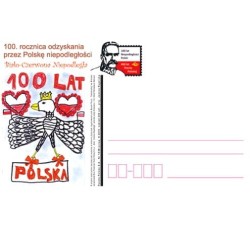 Kartka Wrocław 2018, Niepodległość 1918, 100 lat odzyskania niepodległości, Piłsudski, rysunek, orzeł