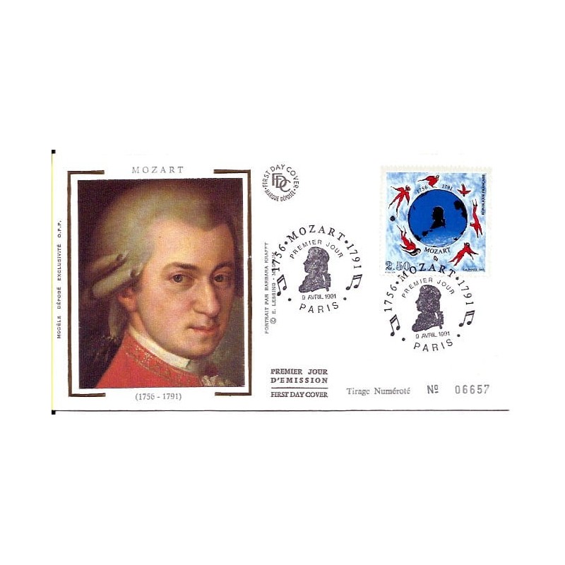 Francja 1991, Muzyka, Mozart. FDC