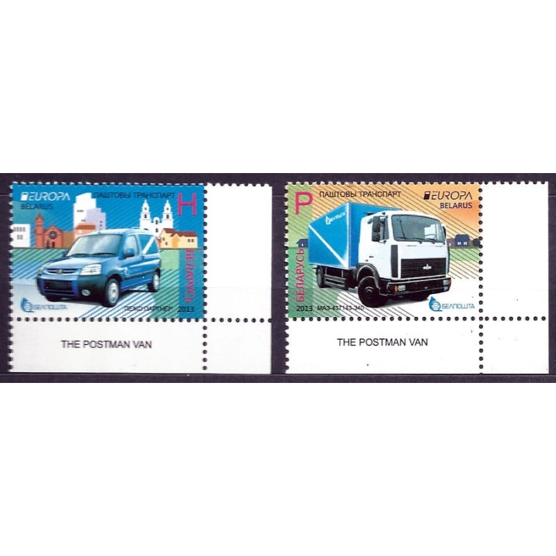 Białoruś 2013, Europa CEPT: Poczta, samochody. Margines **