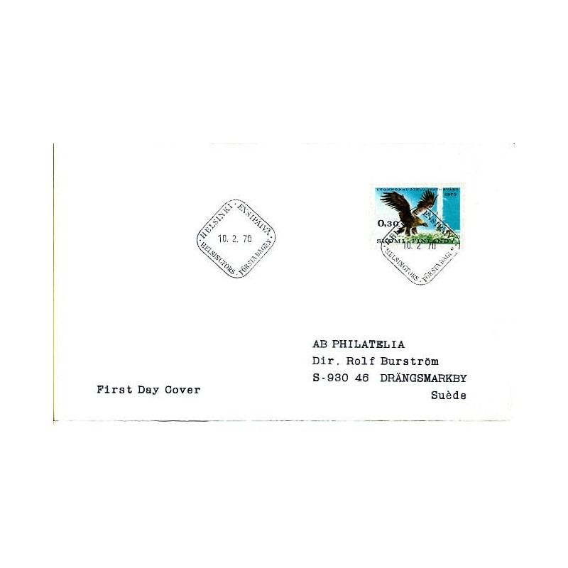 Finlandia 1970, Ptaki: orzeł. FDC