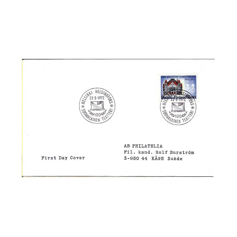 Finlandia 1972, Teatr Narodowy. FDC