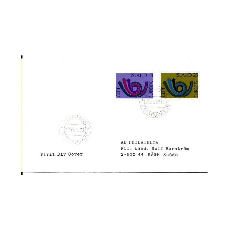 Islandia 1973, EUROPA CEPT. FDC