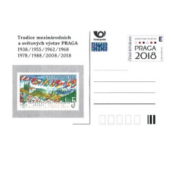 Czechy 2018, ŚWF Praga 2018, polska flaga. Cp, nominał E