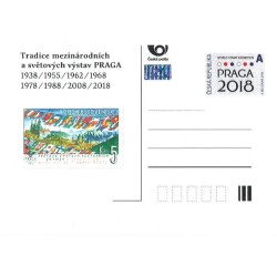 Czechy 2018, ŚWF Praga 2018, polska flaga. Cp, nominał A