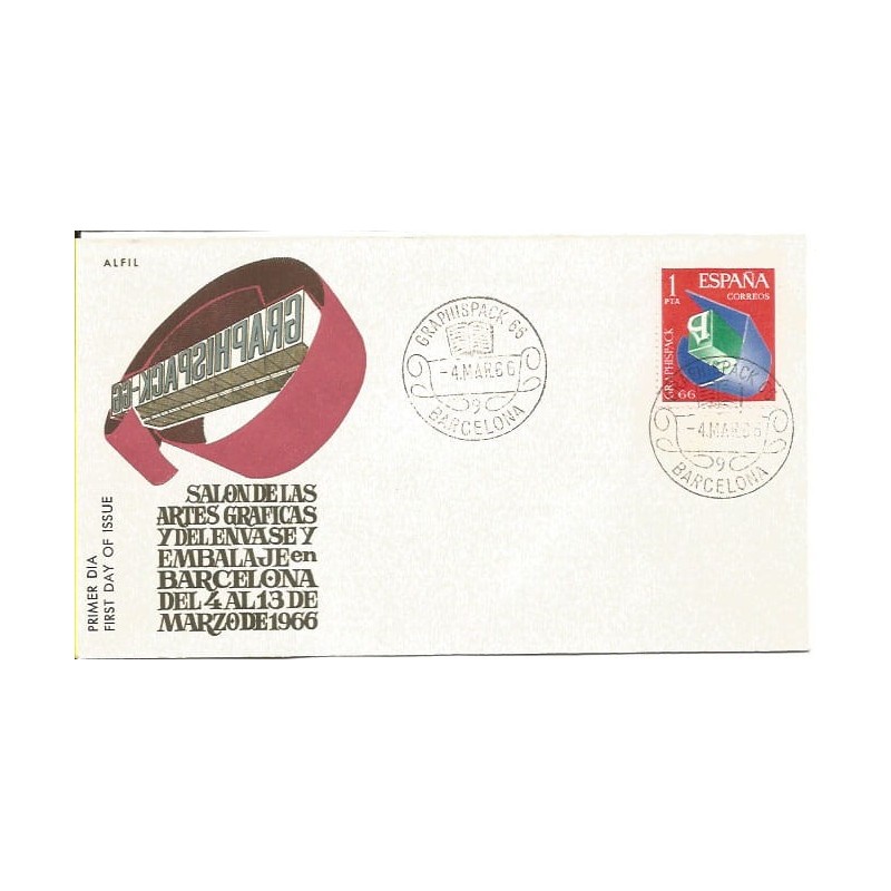 Hiszpania 1966, Druk, czcionka, targi. FDC