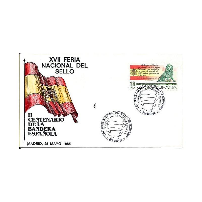 Hiszpania 1985, Flaga Hiszpanii, 200 lat. FDC